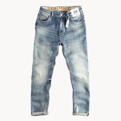 Slim fit jeans met lichtblauwe gewassen denim