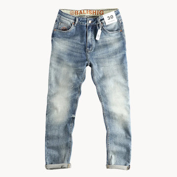 Slim fit jeans met lichtblauwe gewassen denim