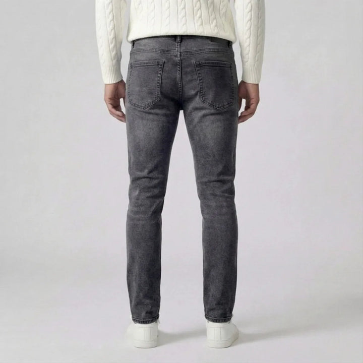 Slim fit jeans met lichte wassing en vijf-pocket stijl