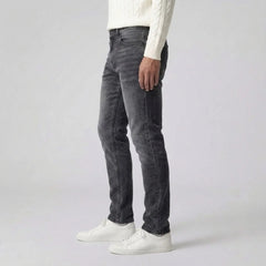 Slim fit jeans met lichte wassing en vijf-pocket stijl