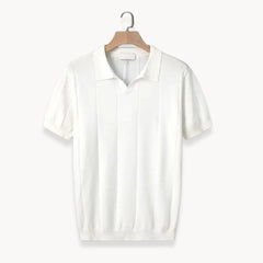 Slim fit polo met korte mouwen en verticale ribbels