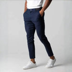 Slim fit stretch chino met elastische tailleband