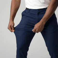 Slim fit stretch chino met elastische tailleband