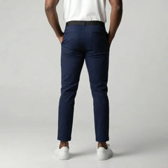 Slim fit stretch chino met elastische tailleband