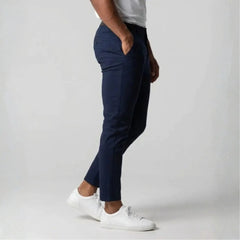 Slim fit stretch chino met elastische tailleband