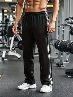Sportbroek met elastische tailleband en zijstrepen