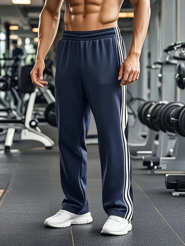 Sportbroek met elastische tailleband en zijstrepen