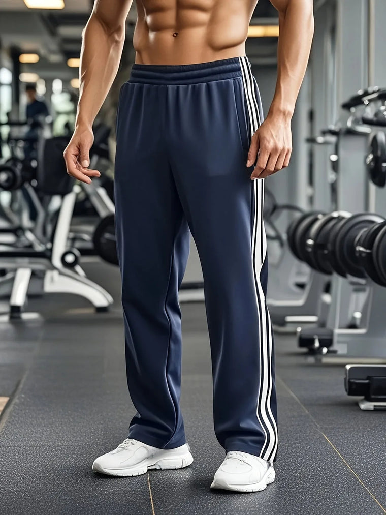 Sportbroek met elastische tailleband en zijstrepen