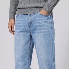 Straight jeans met lichte wassing en regular fit
