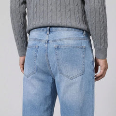Straight jeans met lichte wassing en regular fit