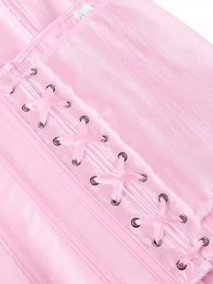 Strapless corset met vetersluiting en knoopsluiting