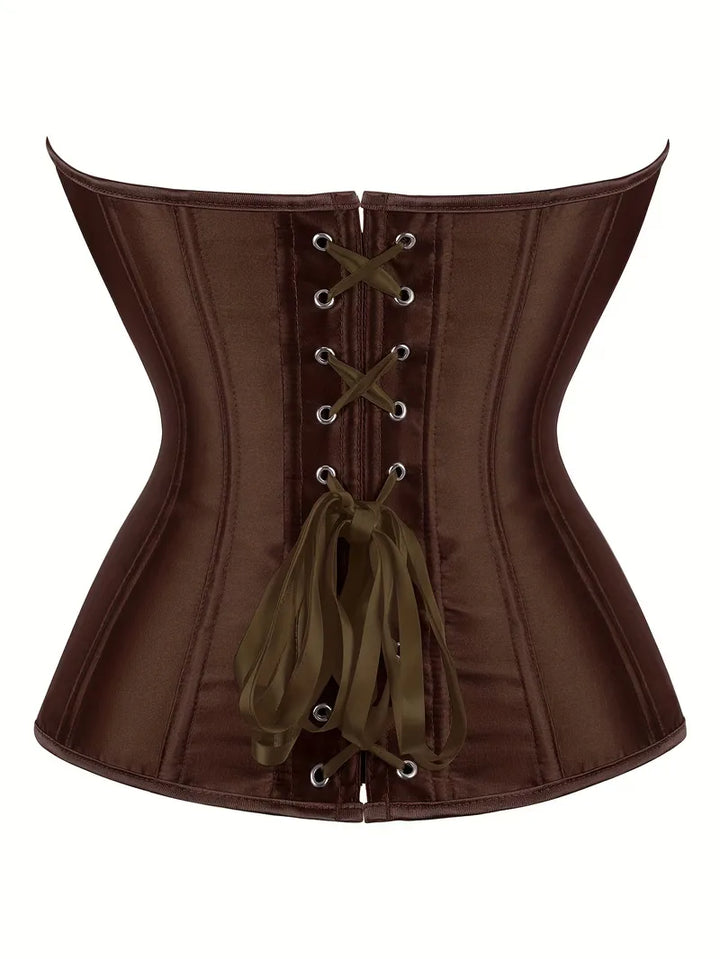 Strapless corset met vetersluiting en knoopsluiting
