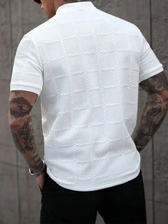 T-shirt met korte mouwen en opstaande kraag