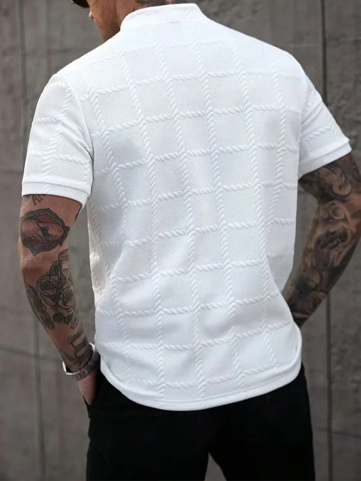 T-shirt met korte mouwen en opstaande kraag