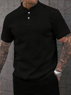 T-shirt met korte mouwen en opstaande kraag