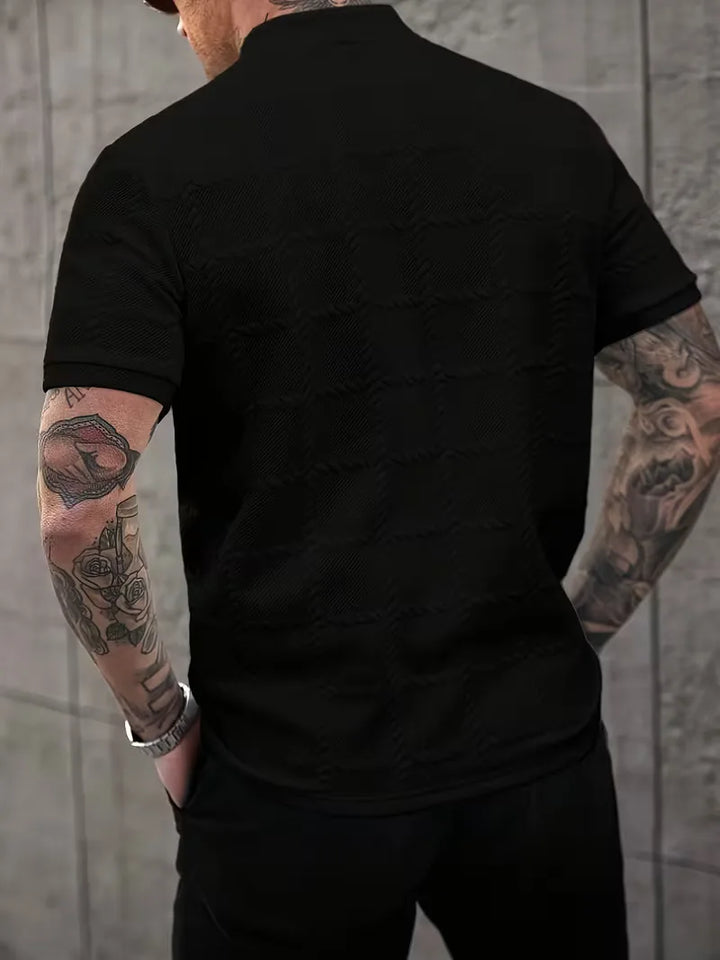 T-shirt met korte mouwen en opstaande kraag