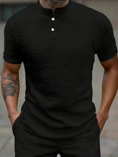 T-shirt met korte mouwen en opstaande kraag