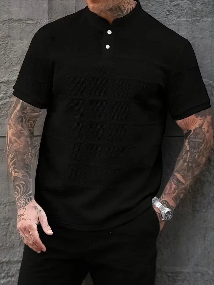 T-shirt met korte mouwen en opstaande kraag