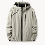 Windbreaker jas met capuchon en borstzak met rits