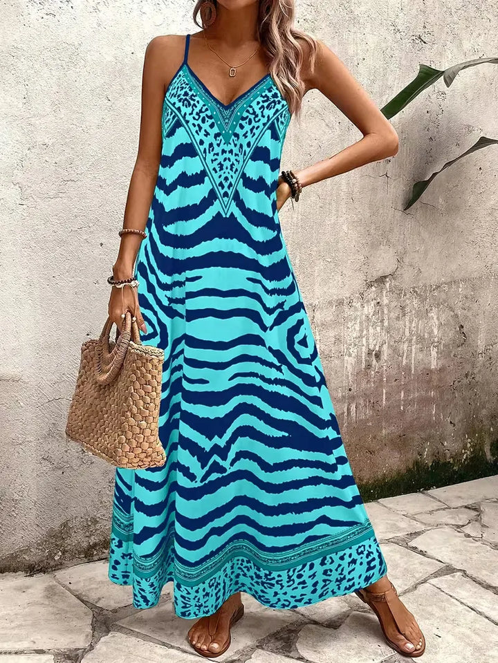 Maxi jurk met leopard print