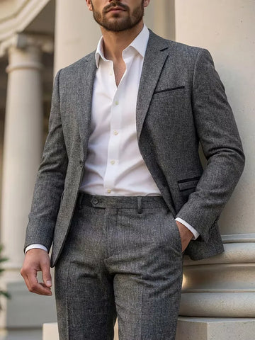 Pak met slim fit en lange mouwen