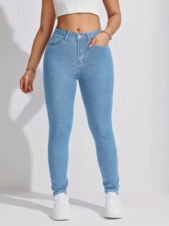 Skinny jeans met hoge taille