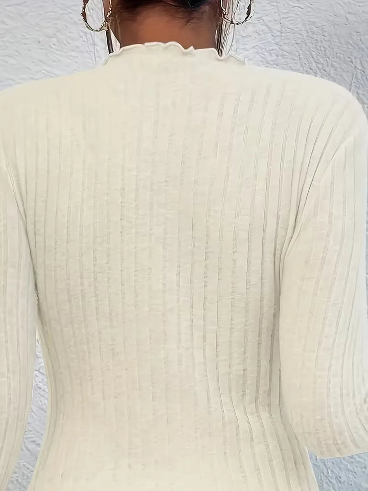 Longsleeve met mock neckline