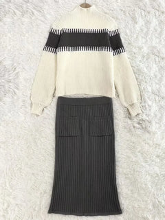 Tweedelige set met ribbed textuur