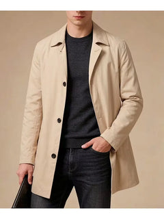Slim fit trenchcoat met zakdetail