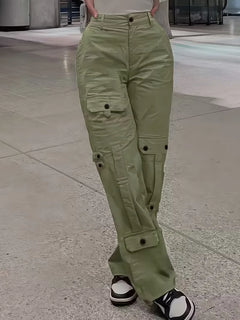 Cargo broek met hoge taille