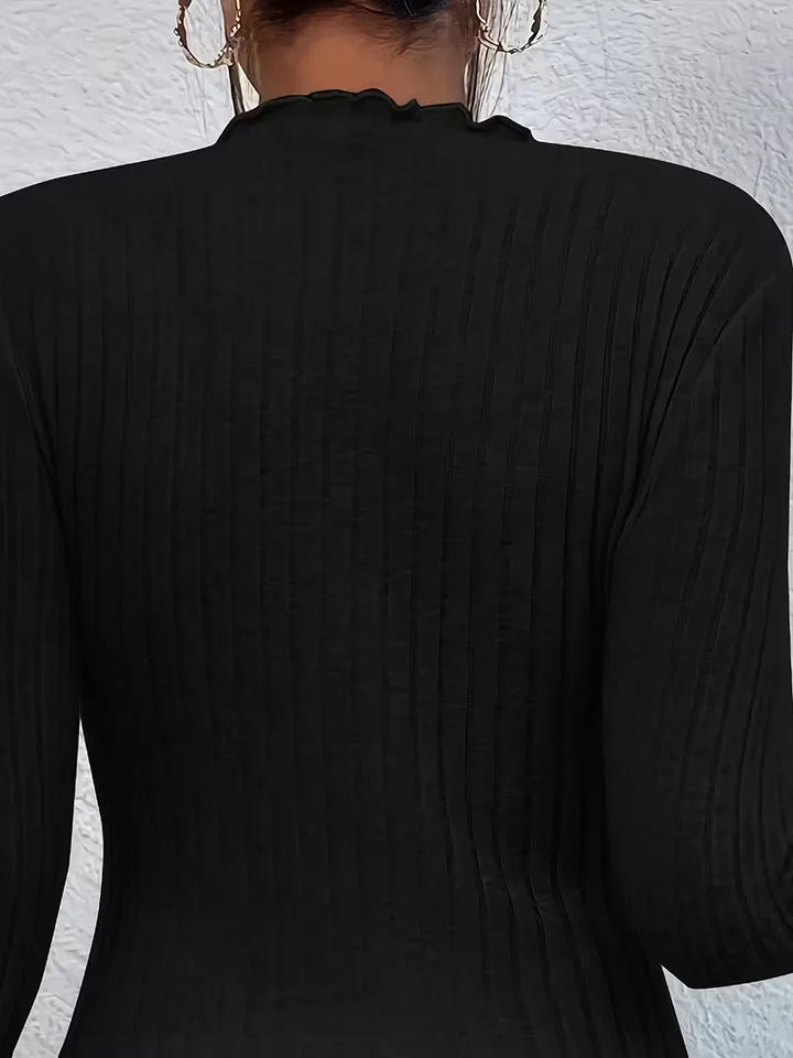 Longsleeve met mock neckline