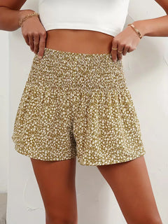 Short met hoge taille en bloemenpatroon