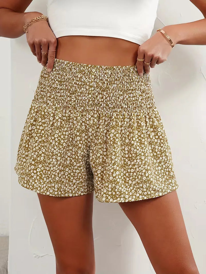 Short met hoge taille en bloemenpatroon