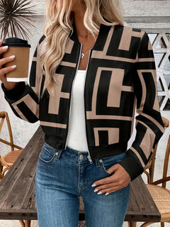 Bomberjack met geometrische print