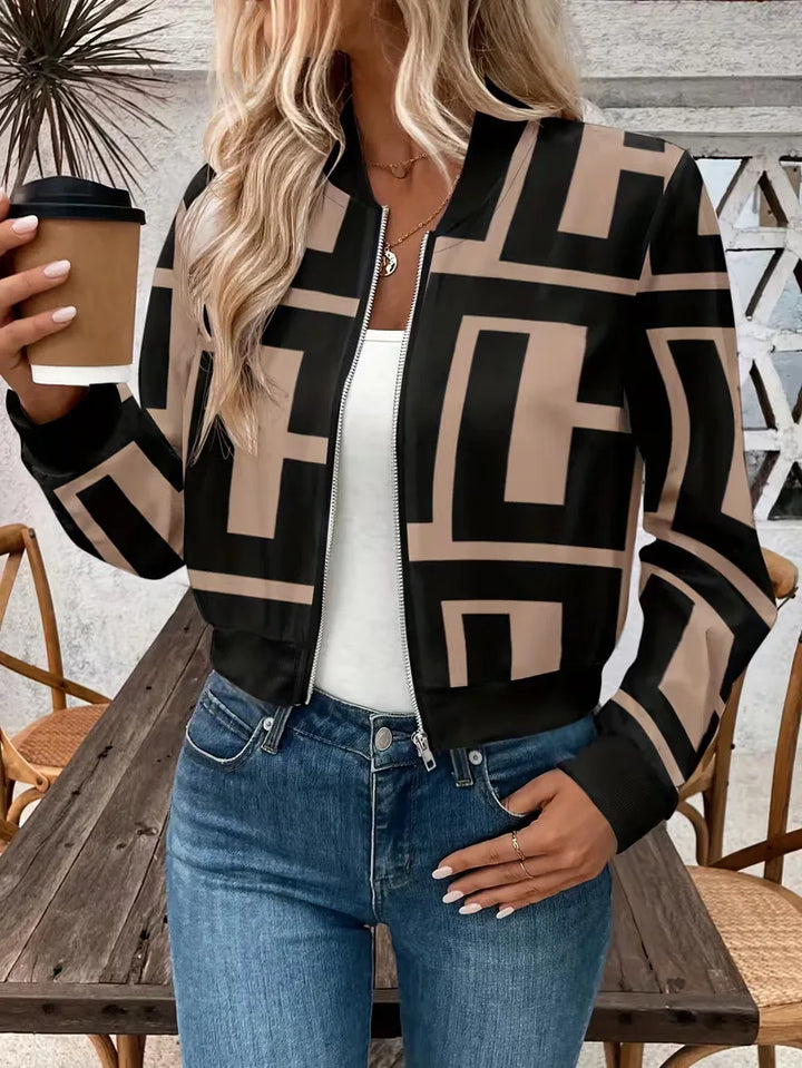 Bomberjack met geometrische print