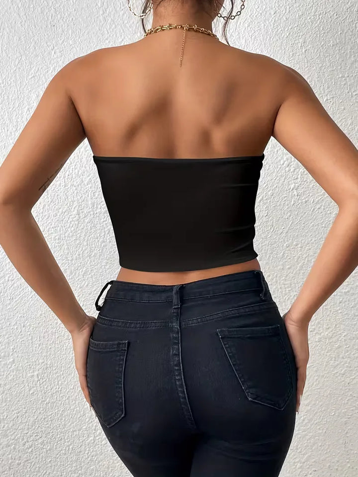 Strapless crop top slim fit