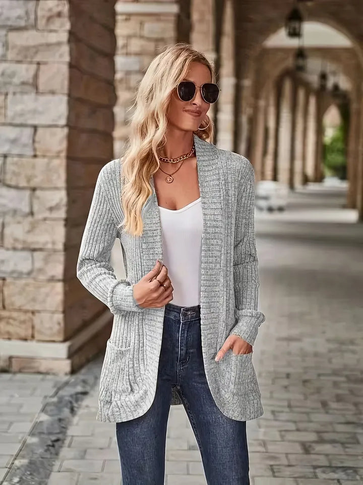 Open vest met ribbelstructuur