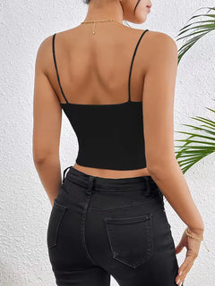 Crop top met spaghetti straps