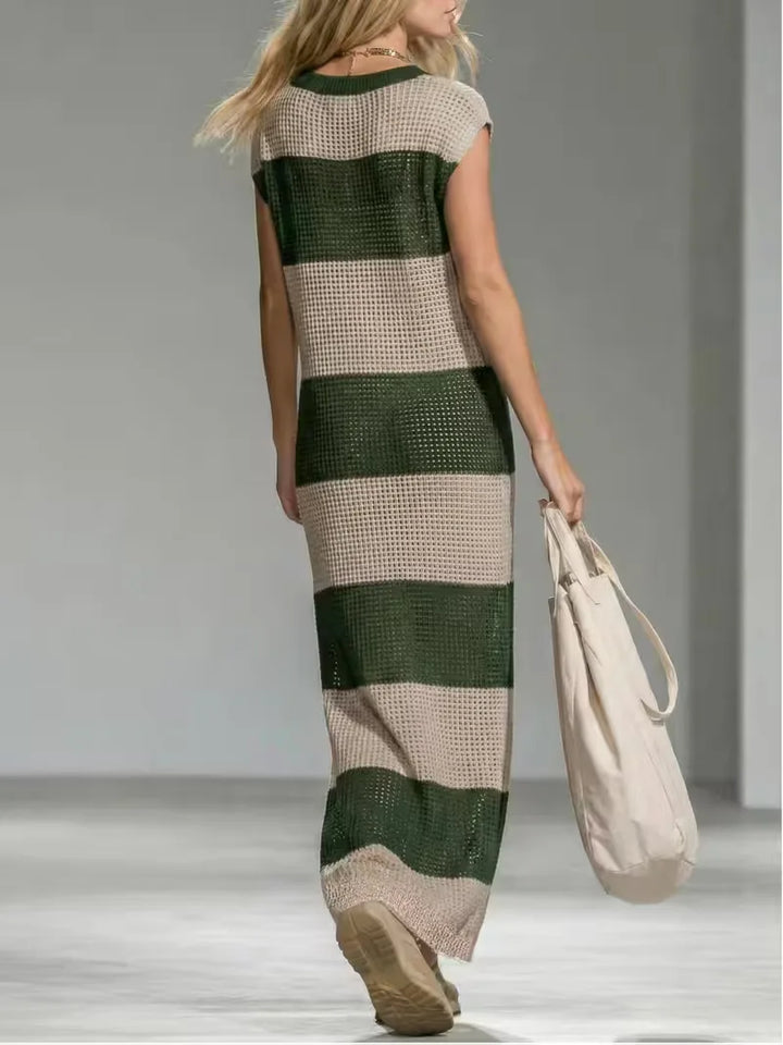 Maxi cover-up met V-hals