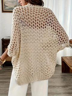 Crochet cardigan lichtbeige