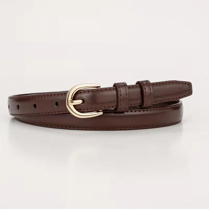 Smalle riem met half-oval gesp