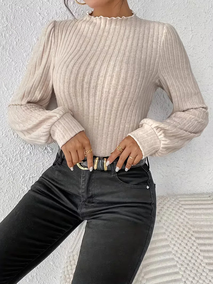 Bodysuit met rib-knit en lange mouwen