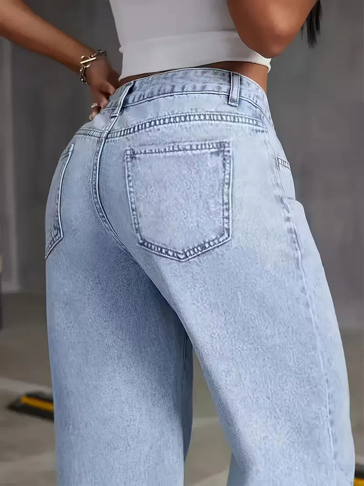 Wide leg jeans met hoge taille