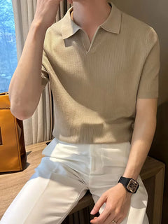 Polo's met V-neck en korte mouwen