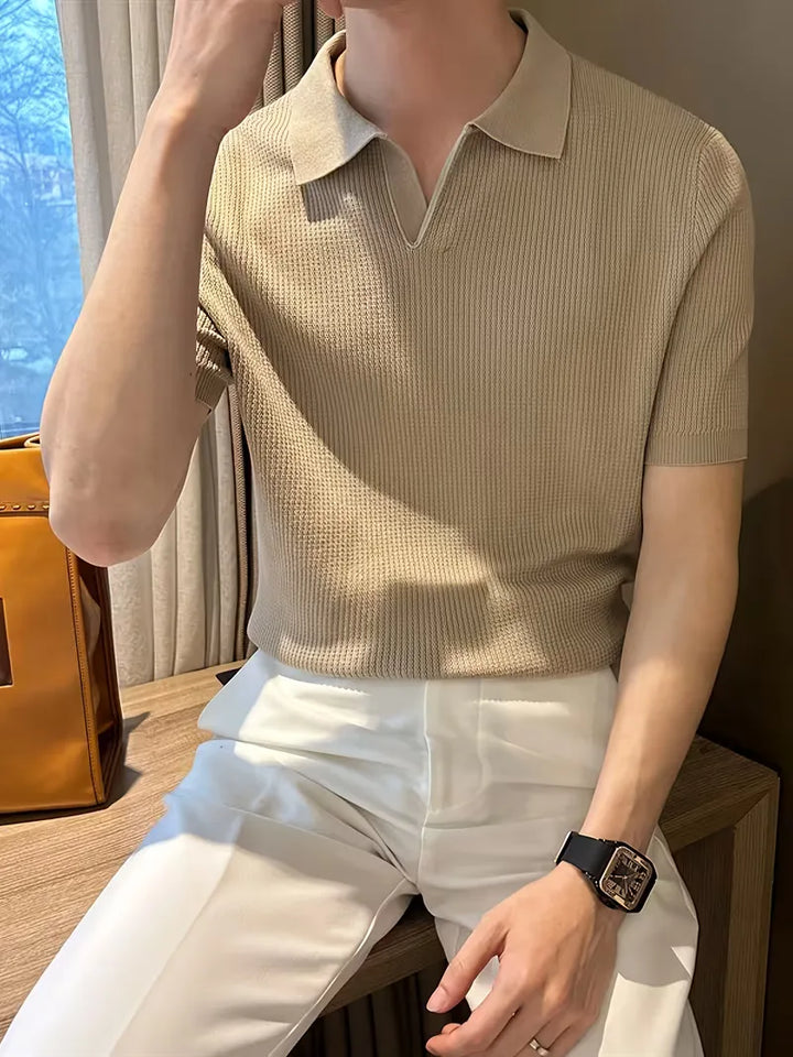 Polo's met V-neck en korte mouwen