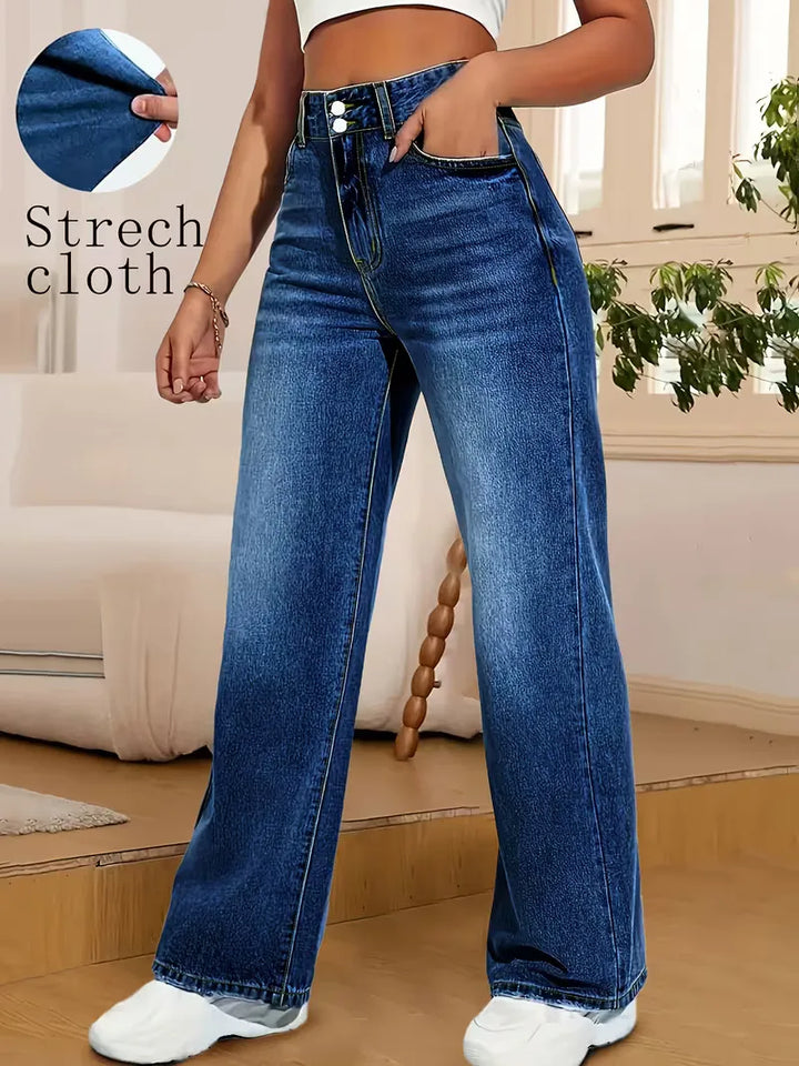 Straight jeans met hoge taille