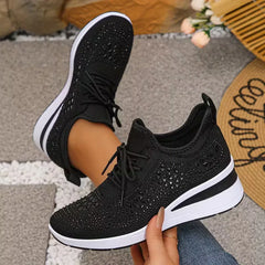 Platform sneakers met gebreide bovenkant