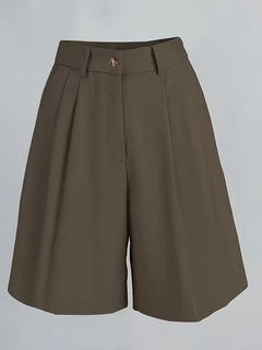 High-waisted straight leg shorts