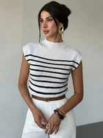 Mouwloos vest met mock neck