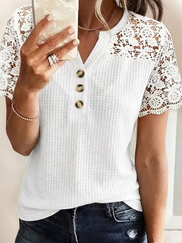 T-shirt met kantdetails